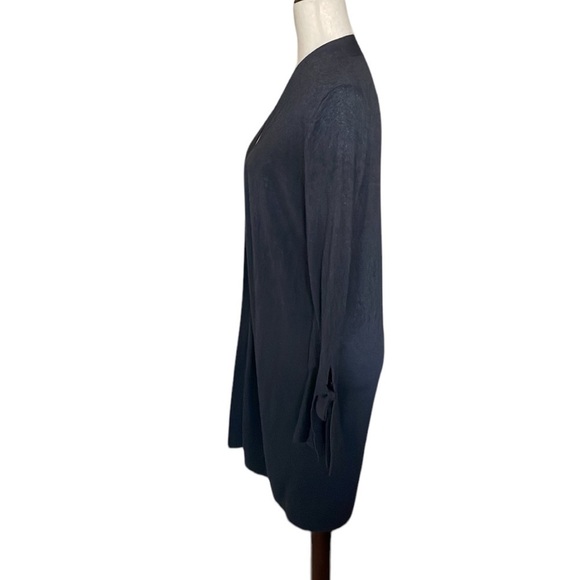 Loft Tie Cuff Open Cardigan Gray/Slate Blue S - Picture 4 of 7